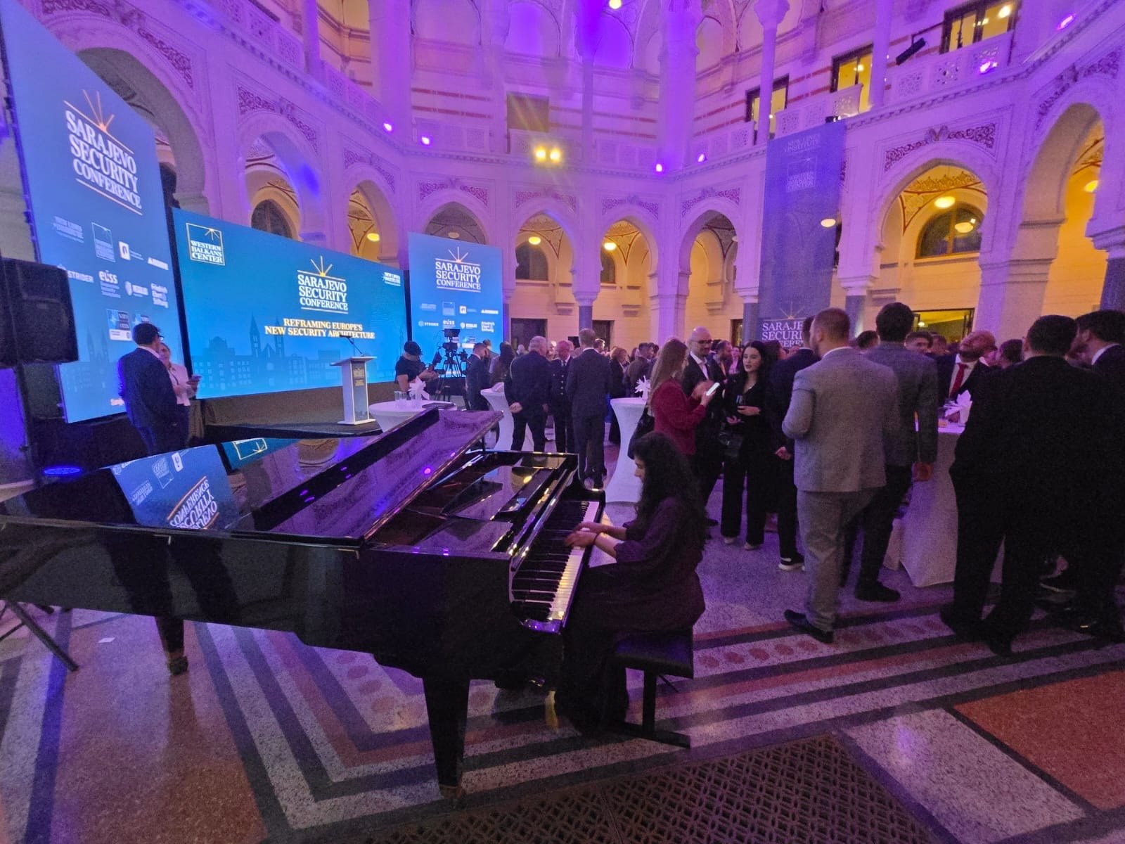 Sophia Ibrahim performing piano at the Sarajevo Security Conference